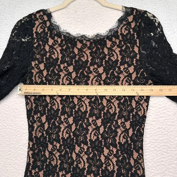 Aritzia Babaton | Women's Lace Mini Dress Black Size 4 - Picture 3 of 10